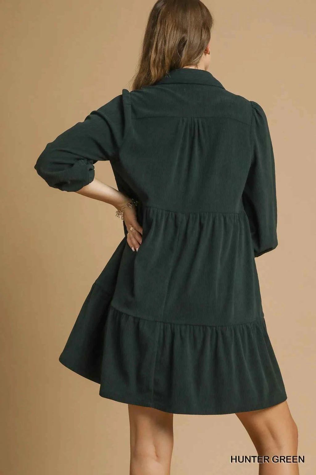 Umgee Tiered Johnny Collar Balloon Sleeve Dress e67aa078-ec54-4a8a-800e-1ebf2ff08609-Max-Origin