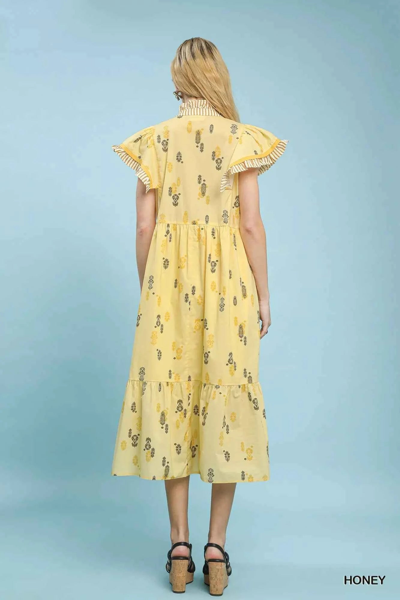 Umgee Floral Ruffle Sleeve Tiered Midi Dress e681c450-6022-4eb2-8c9c-7df6fc5ad55c-Max-Origin