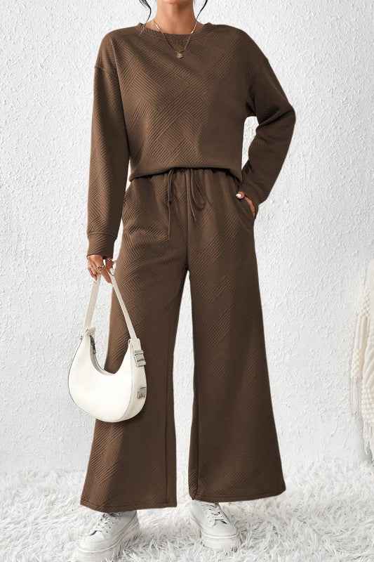 Textured Top and Pants Set Strawberry Pink e68dc590-2097-4462-aa19-59e6a85f2970
