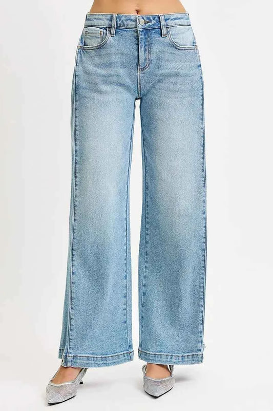 Mid Rise Wide Barrel Transferable Leg Snap Jeans e68e6de477c24f4f982df3d996cb7107-Max-Origin