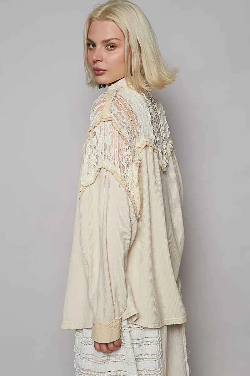 POL Lace Patchwork Button Up Shacket e6904912-9a4d-4d12-981c-a25bb115a8a4-Max-Origin