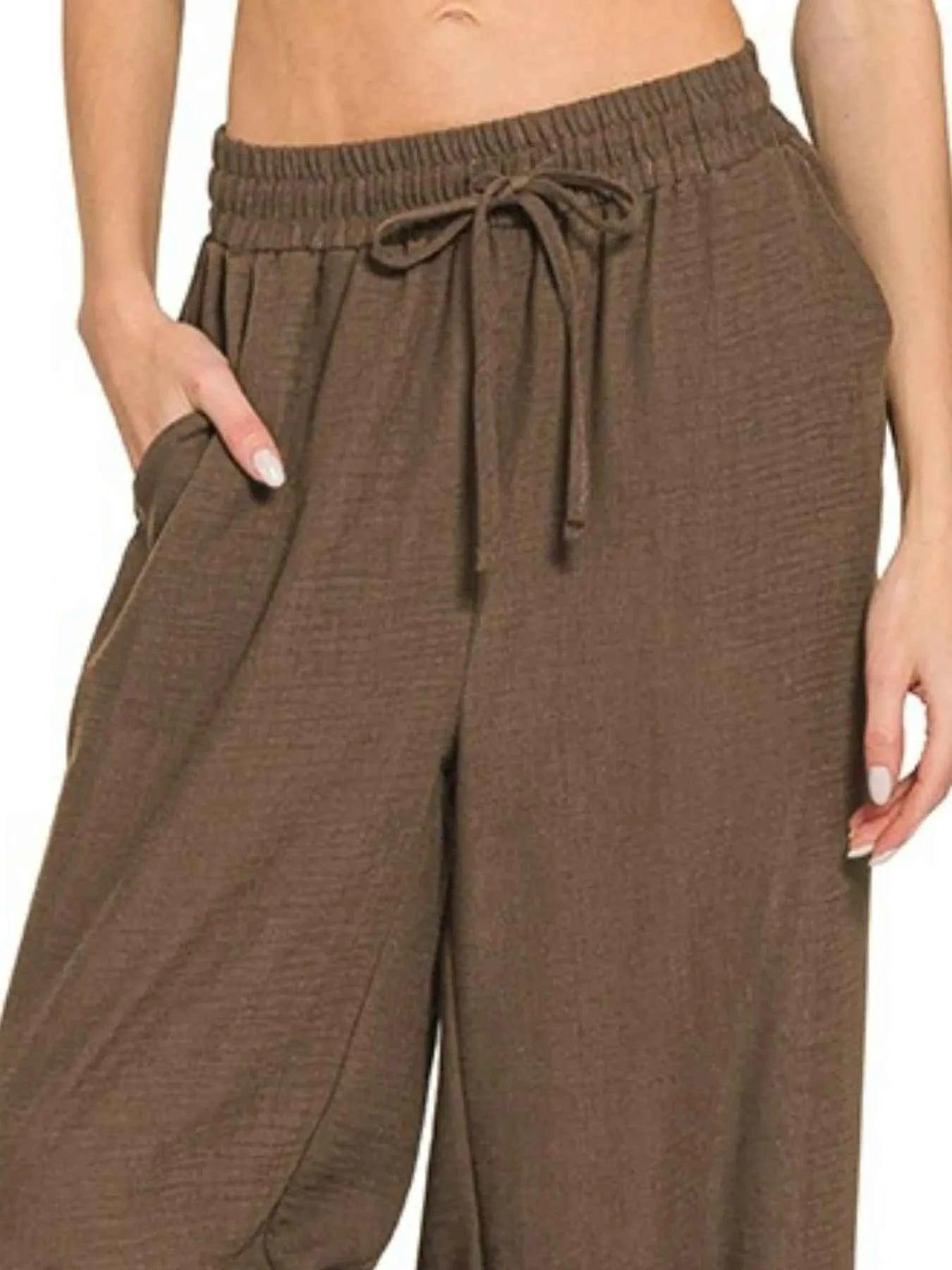 Zenana Woven Crepe Elastic Band Pants e6935568-6373-4f0c-85af-462277e26f53-Max-Origin_1e0bac92-de93-458a-8467-aec499621b31