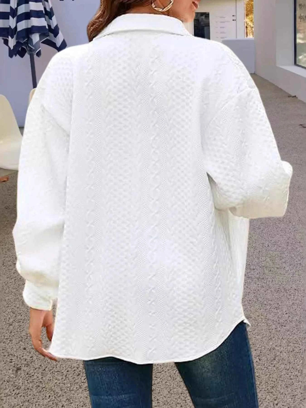 Texture Button Up Long Sleeve Shacket e696bbe2b58b4216b0418a07508c92d8-Max-Origin