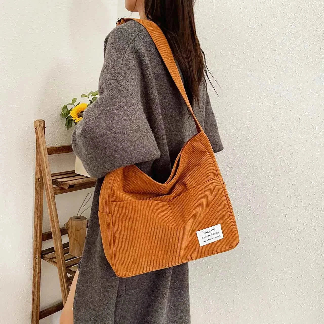 Corduroy Crossbody Messenger Bag Pumpkin onesize e6b2f256a8fa49d682cc18e437604a5e-Max-Origin