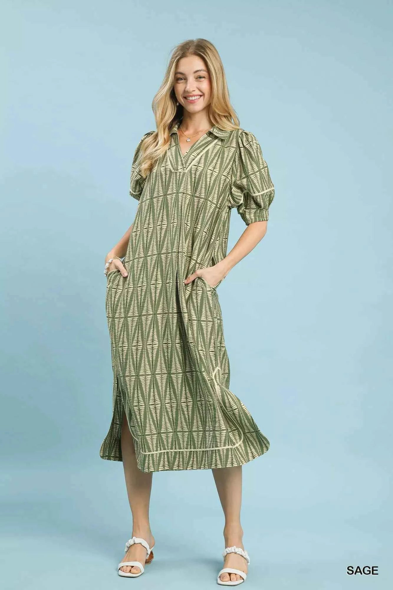 Umgee Geometric Print Midi Dress e6b8a819-fbdd-46f0-a249-1bfc45f8d735-Max-Origin