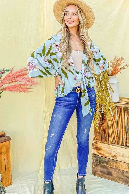 And The Why Front Tie Knot Floral Print Top SAGE e6c38ced220747268e4b4e0aeb863535-Max-Origin