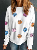 Halloween Pumpkin Lantern Sequin Patched Sweatshirt White e6c4104c17764bd58f6644d791366248-Max-Origin