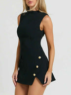 Mock Neck Sleeveless Mini Dress e6d783c2-c39a-46fb-824a-74eb1db4fa18-Max