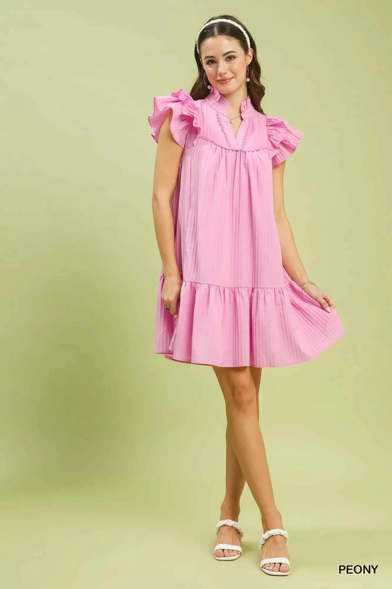 Umgee Flutter Sleeve Tiered Dress e6db032b-bef0-4fb5-a836-75f020f05447-Max-Origin