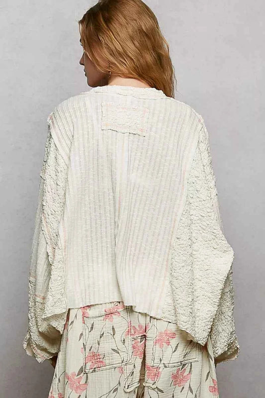 V-Neck Long Sleeve Top with Stitch Detail e6e407b1-4b90-4809-8f51-4c50e59ac9eb-Max-Origin