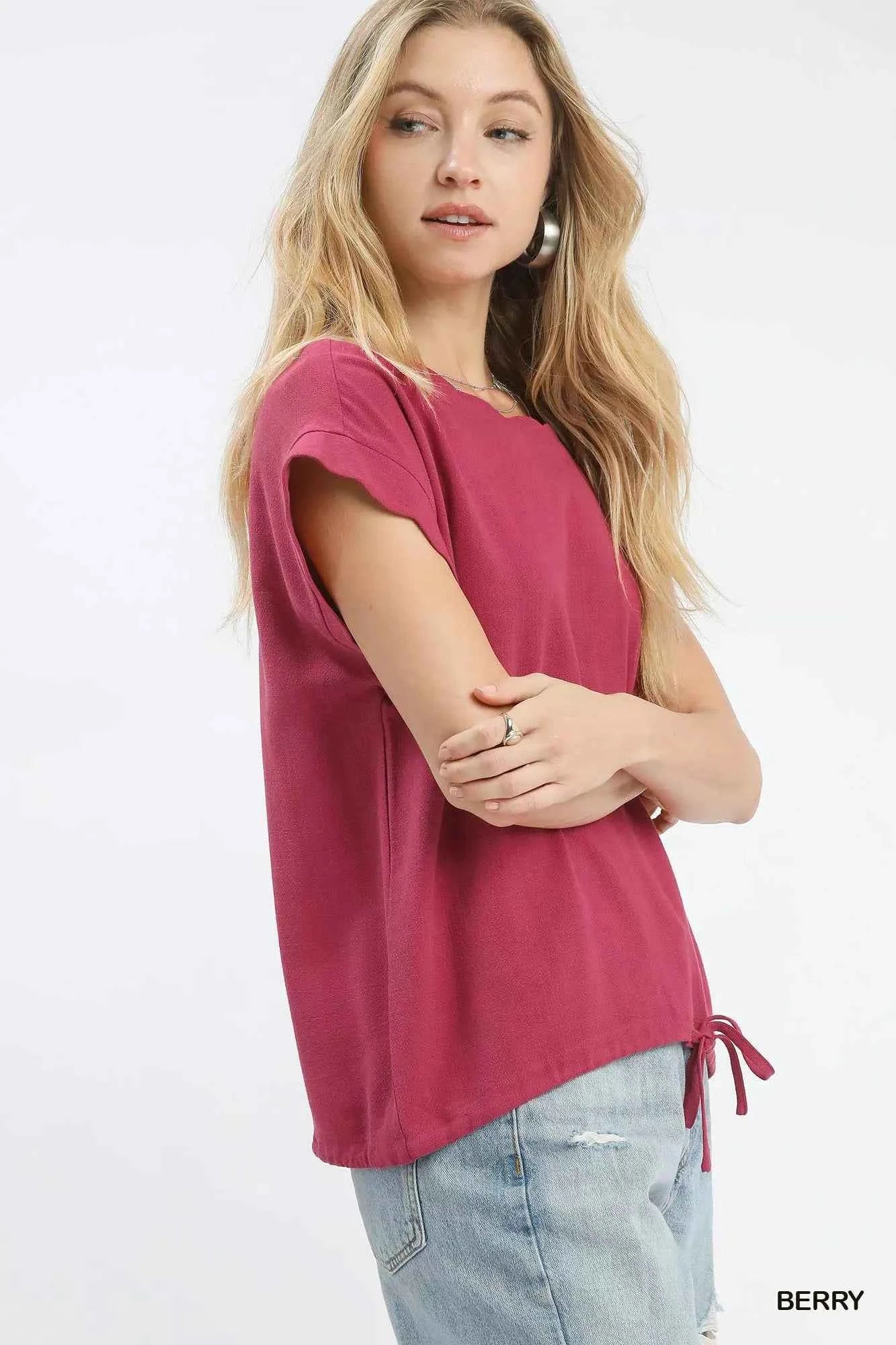 Linen Scalloped Round Neck Top e6e7fade-6ea5-42a3-be67-a12a4377b374-Max-Origin