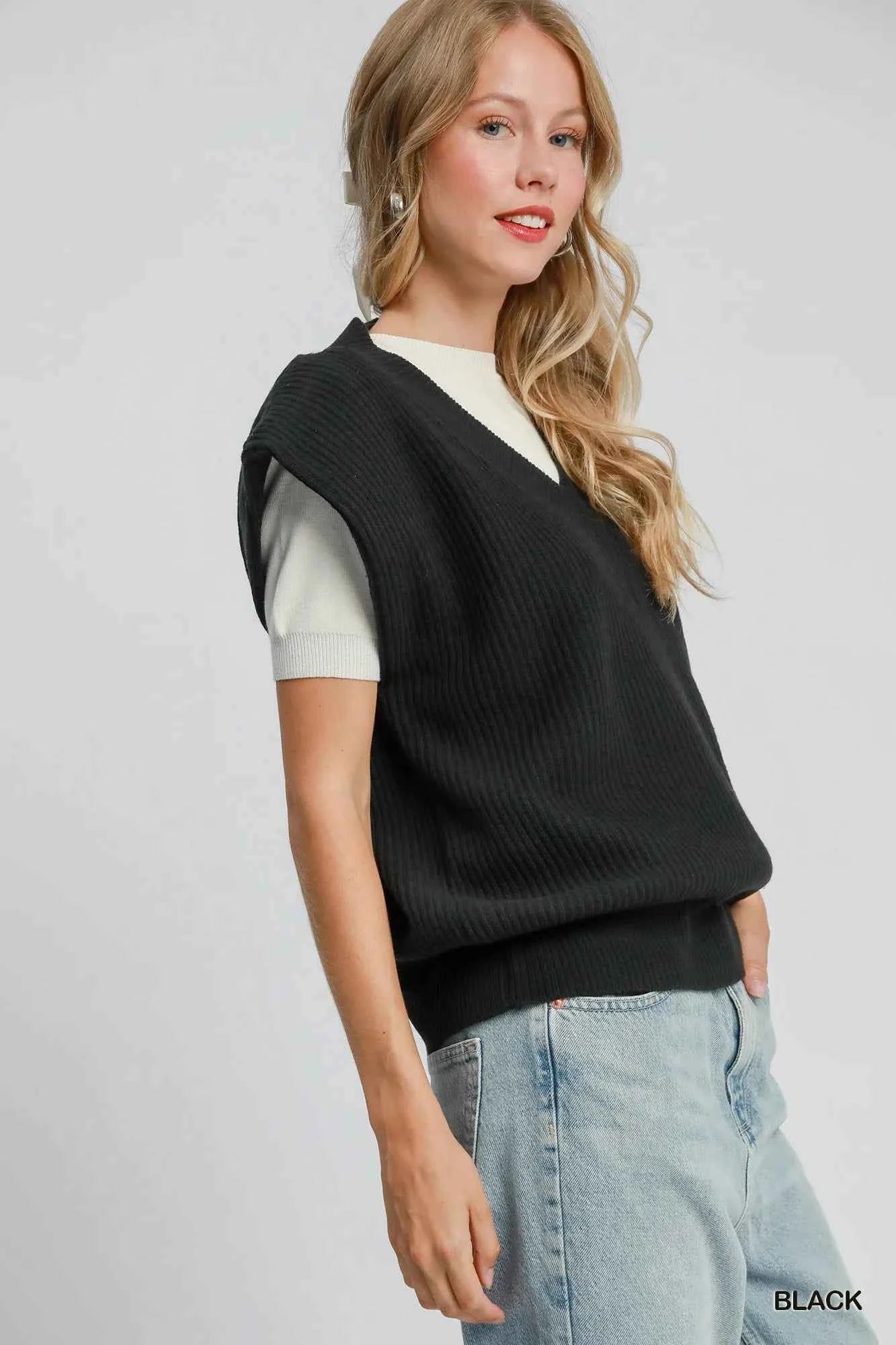 Umgee Oversized V Neck Vest e6ea0190-b292-4c7c-8bba-6e79a0262732-Max-Origin