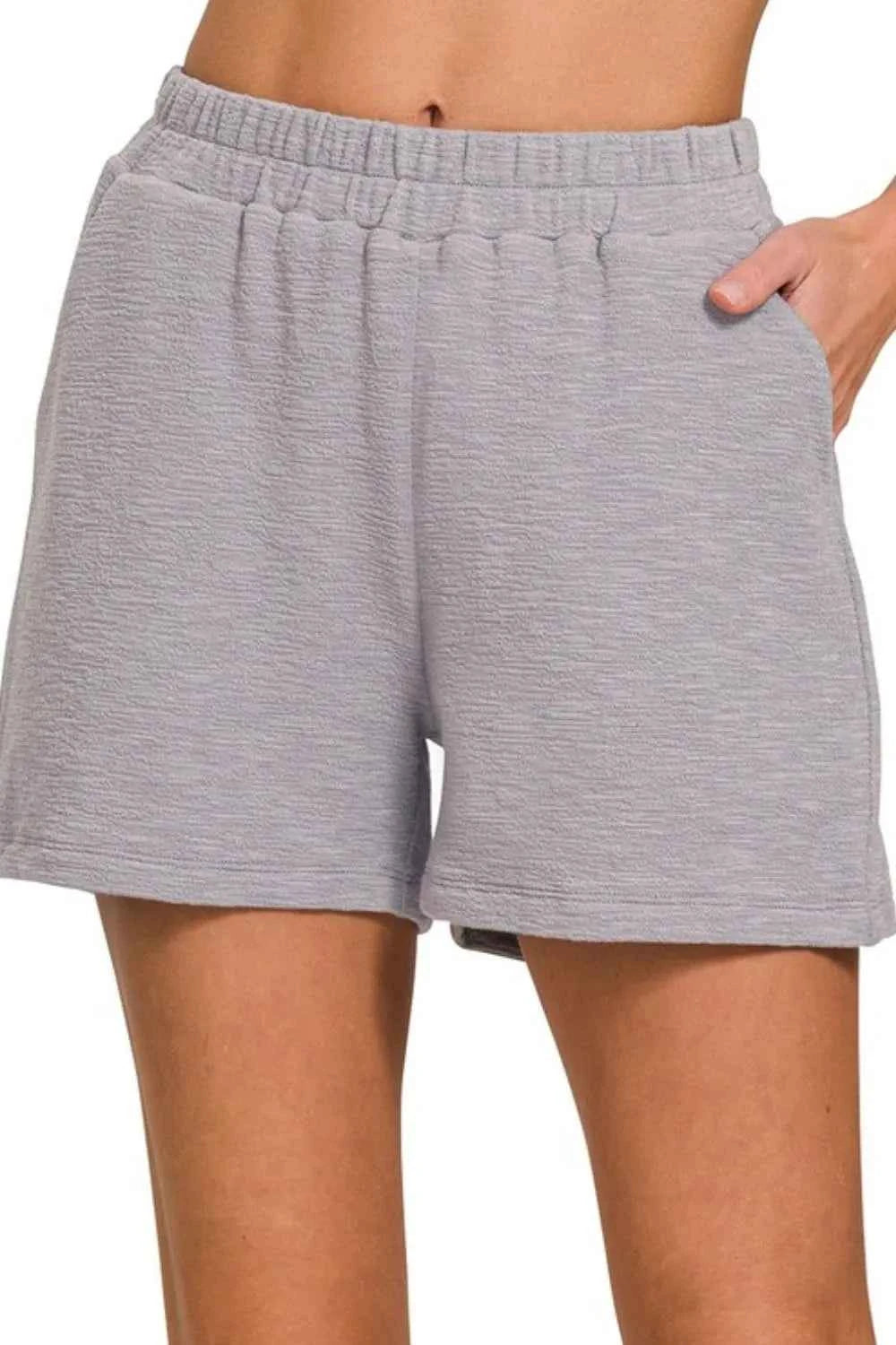 Zenana Cotton Slub Shorts SLEET e6f34837-f93d-4ca2-8548-d762a19c50c0-Max-Origin