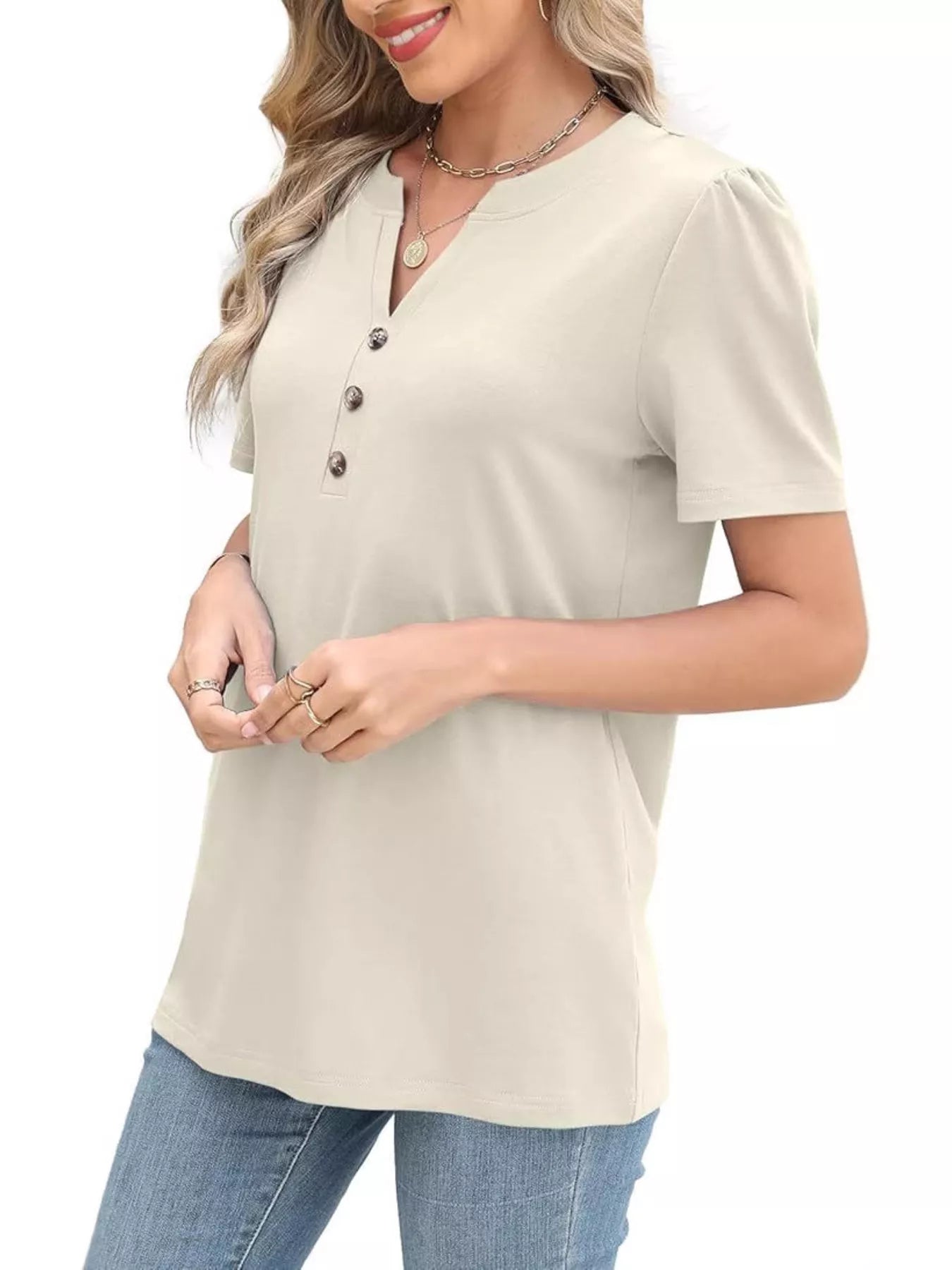 Full Size Notched Short Sleeve Blouse Plus Size e6f3d25df4204d2d83a18031c0186e92-Max-Origin