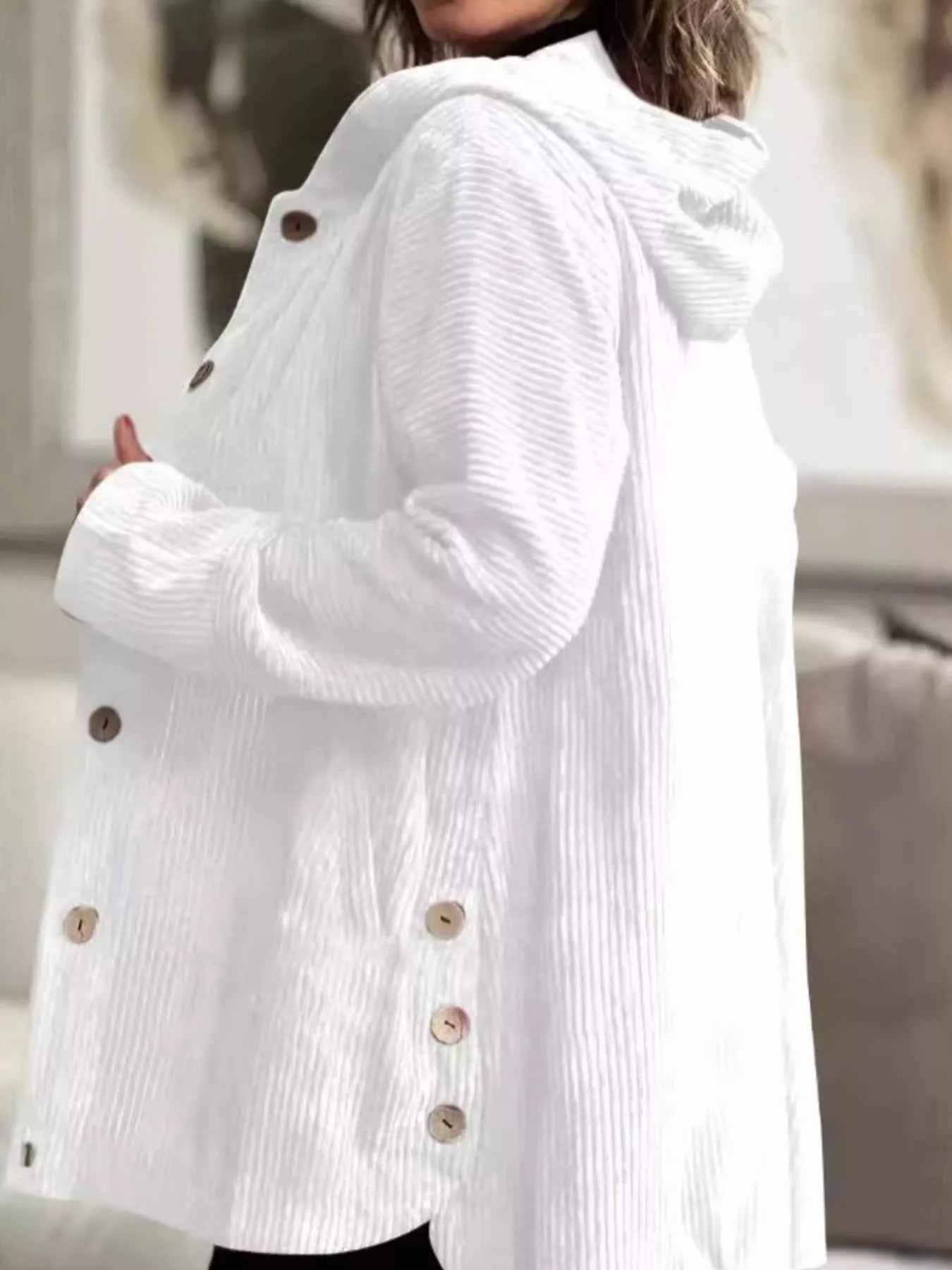 Full Size Corduroy Hooded Button-Up Jacket Plus Size White e6fb9c17-2b79-4394-b6c8-498c1f08611d-Max-Origin