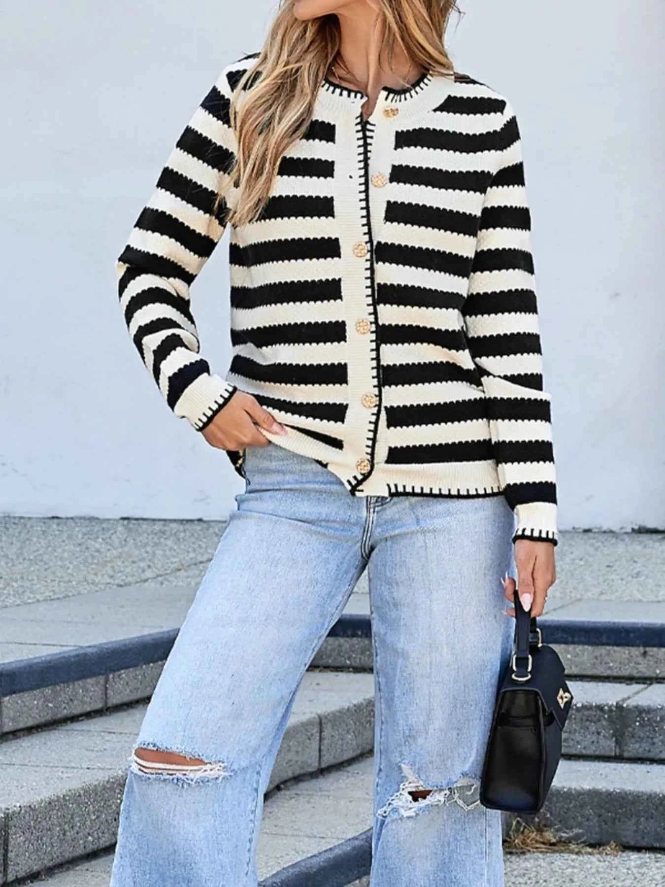 Button Down Striped Long Sleeve Cardigan e704a649-1880-463f-b5d6-d2e61cb26956-Max-Origin