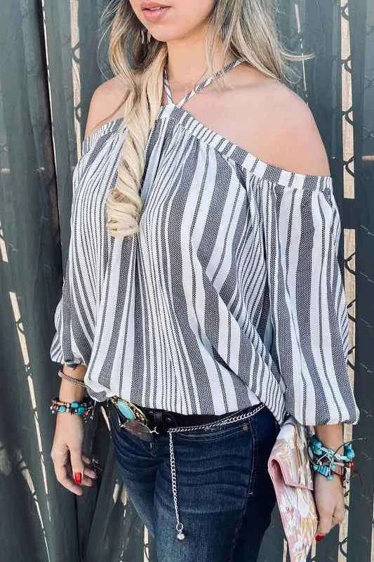 And The Why Stripe Printed Cold Shoulder Halter Neck Top e707cd7d9ce044f887f87d8b14701e25-Max-Origin