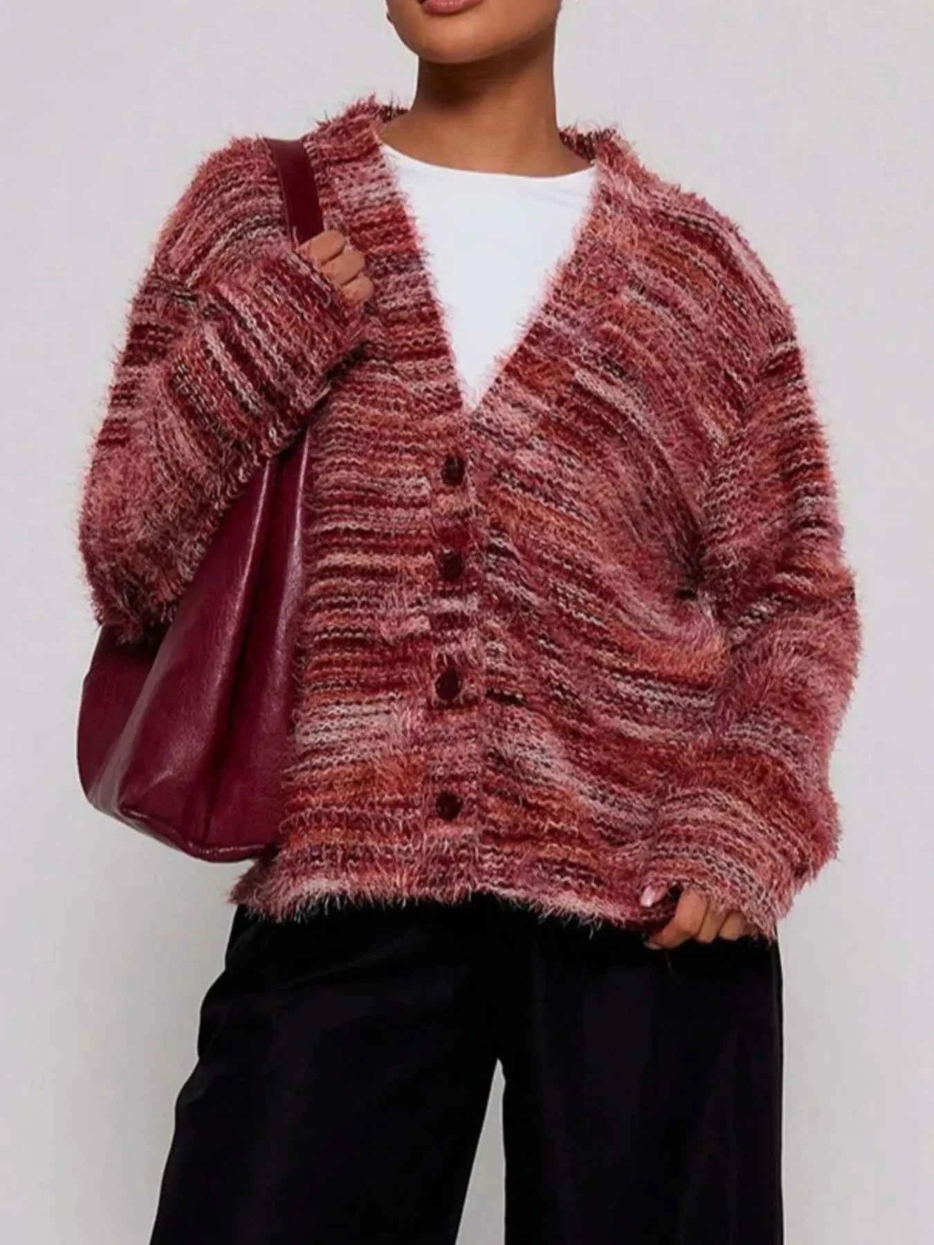 Fuzzy Button Down Chunky Cardigan e7108740-d011-475a-9efe-7745f2bb2c9a-Max-Origin