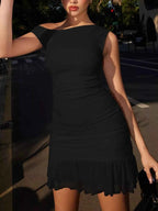 Ruffled Single Shoulder Mini Dress e718e9f8-681e-4cc4-8bd2-68afaf125fec-Max-Origin