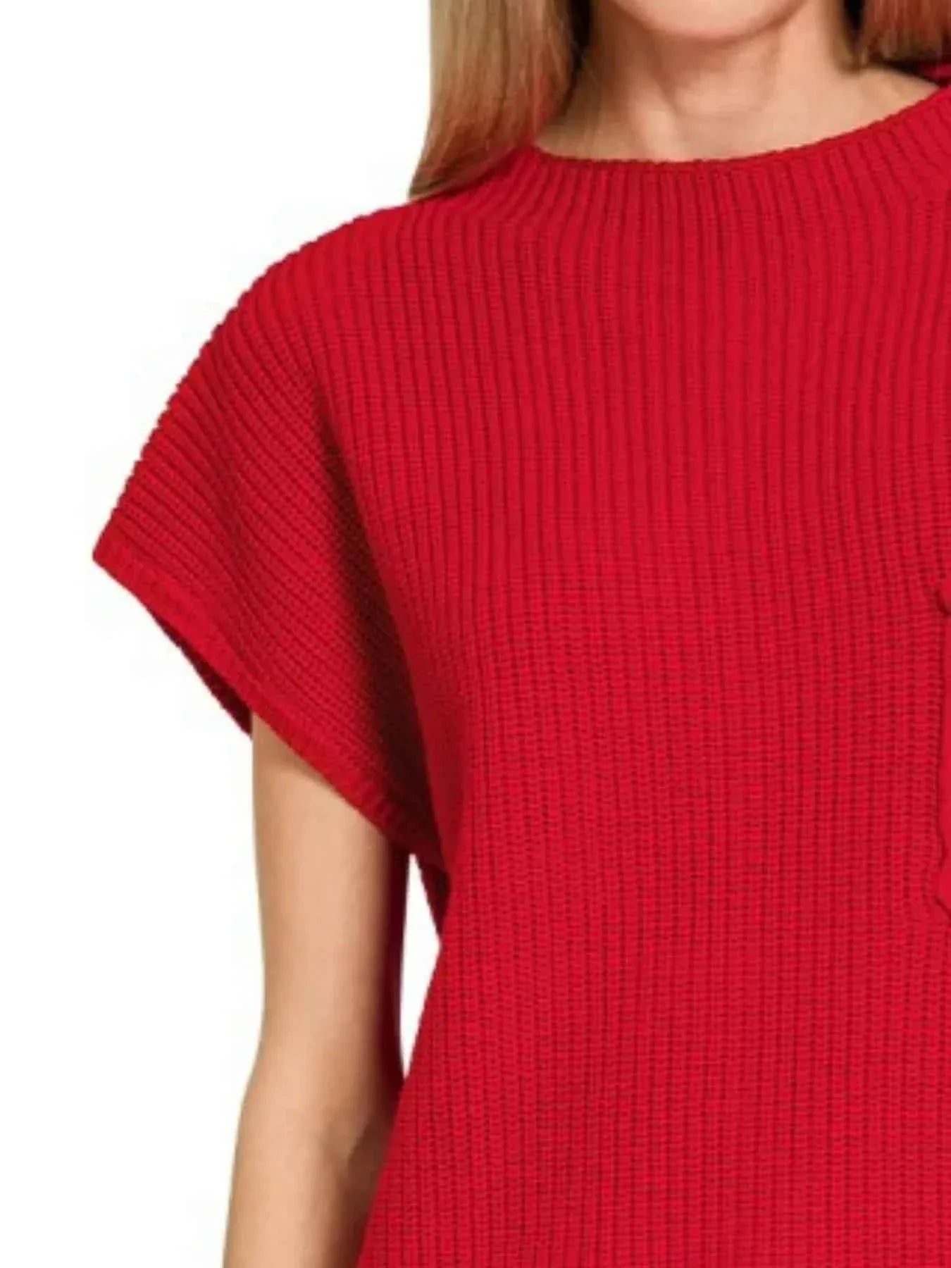 Zenana Mock Neck Short Sleeve Sweater e7267d90-1fa1-4300-8db1-fc8779ad0a26-Max-Origin