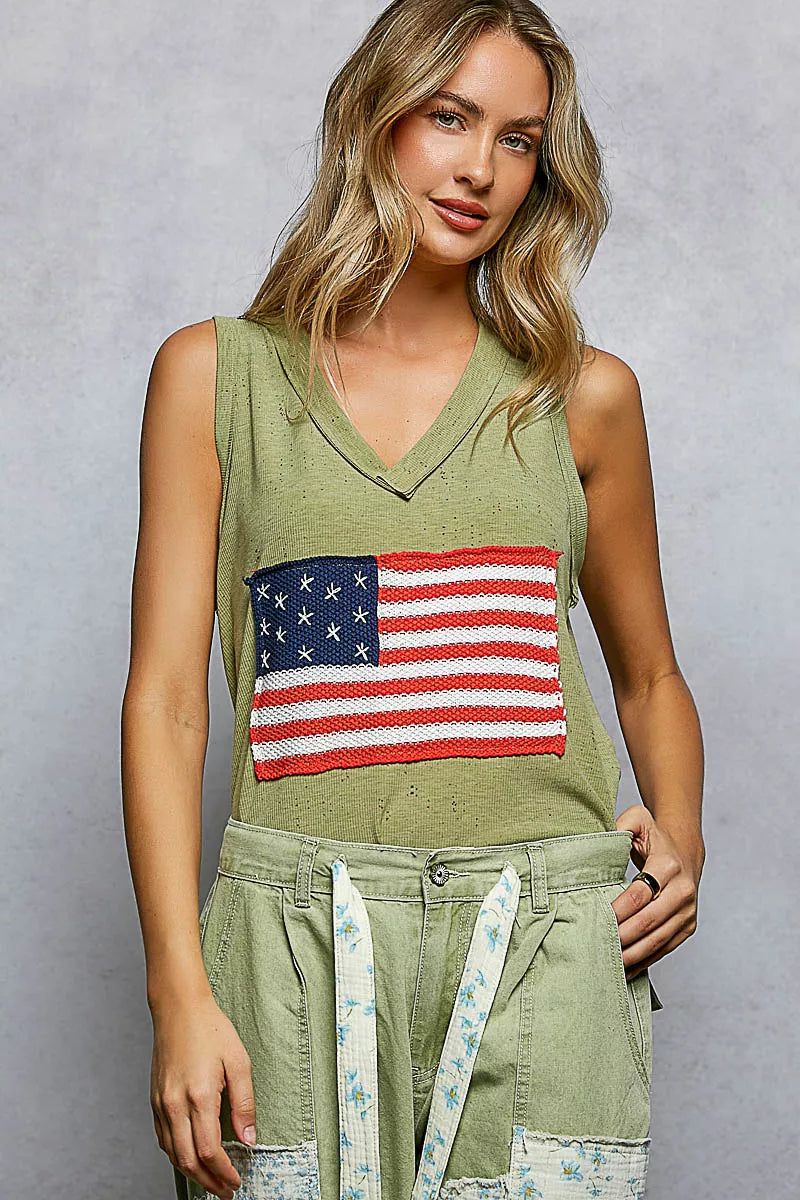 POL V-Neck Ribbed Tank with American Flag Patch and Star Back Patch e72bfd12-b792-4353-8b25-ee7fe24a7bf4-Max-Origin