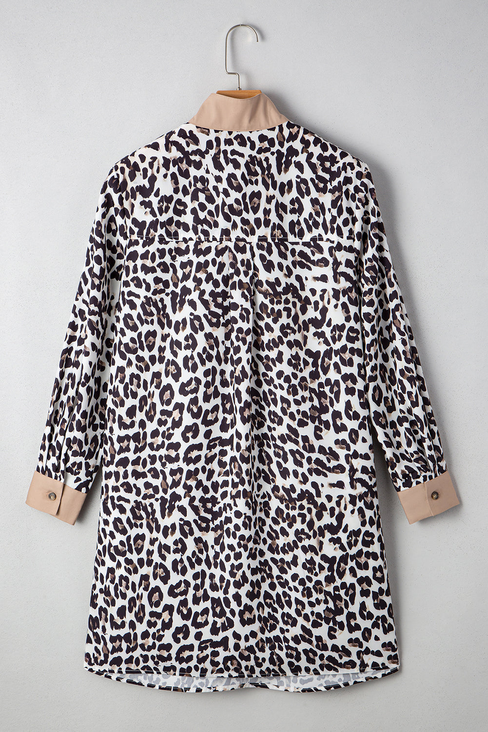 Multicolour Leopard Print Patchwork Collar Flowy Mini Dress e72d84a972b6f67e