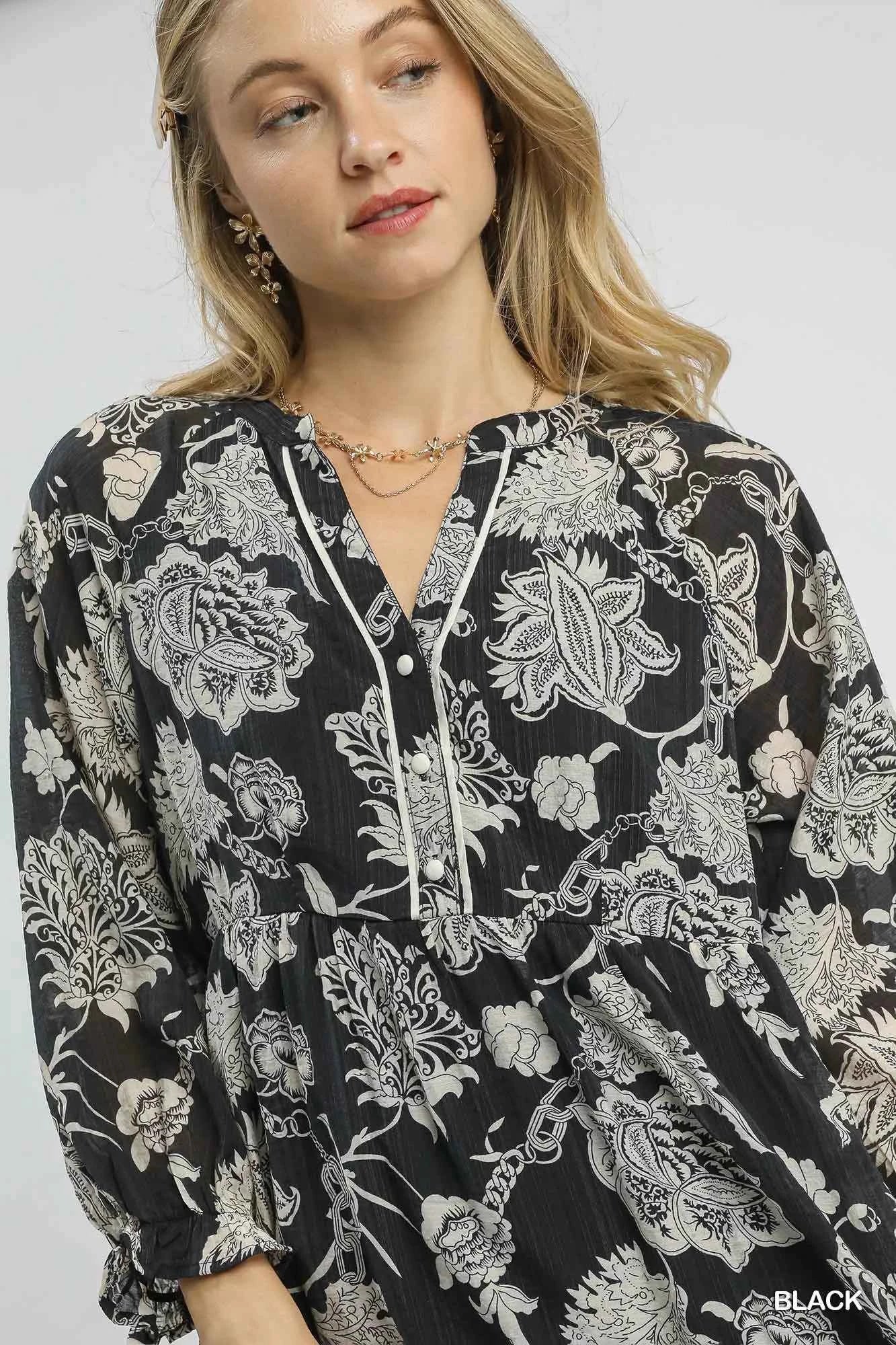 Umgee Floral Print Boho Midi Dress e7348d74-e35b-4464-8827-a94aa7dc5d10-Max-Origin