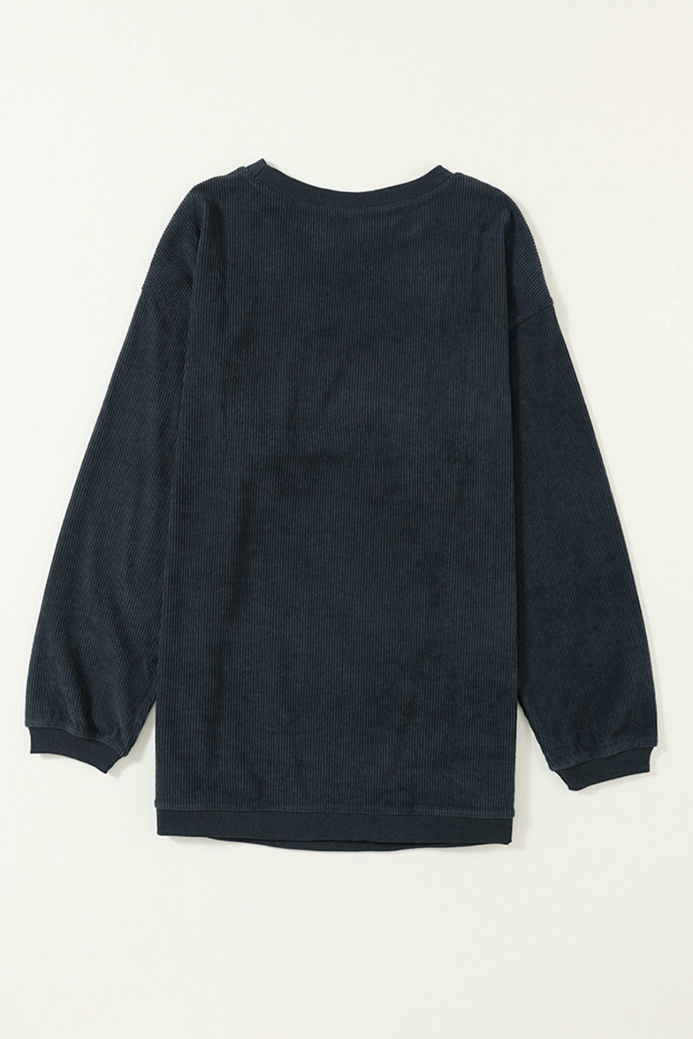White Drop Shoulder Rib Knit Oversized Sweatshirt e746d6df589c08e4