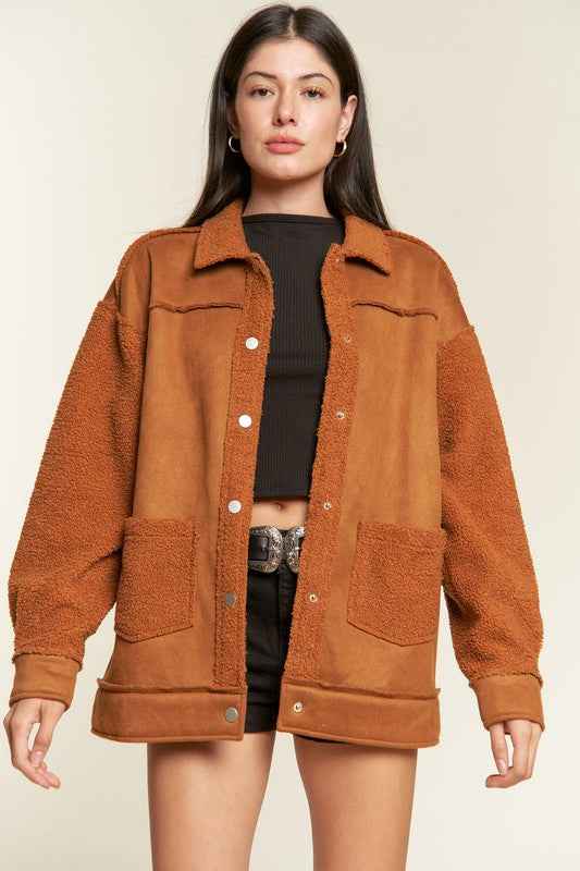 FAUX FUR AND SUEDE JACKET JJO5028 e74ec5f2-e99f-41b5-9f44-da1f6ecc5e1c