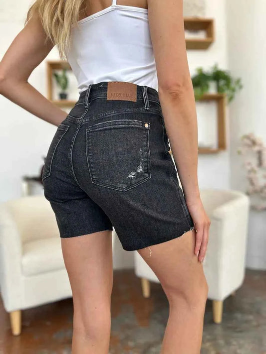 Full Size High Waist Rigid Magic Denim Shorts e76ec172-0407-4ddd-a73d-6913bffe16f8-Max