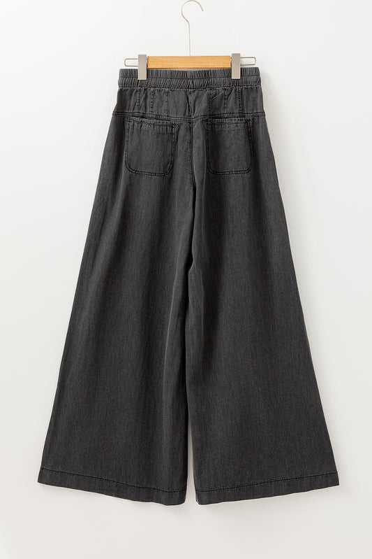 Carbon Grey Mineral Wash Button Fly Waist Wide Leg Jeans e770f8f58264c32f