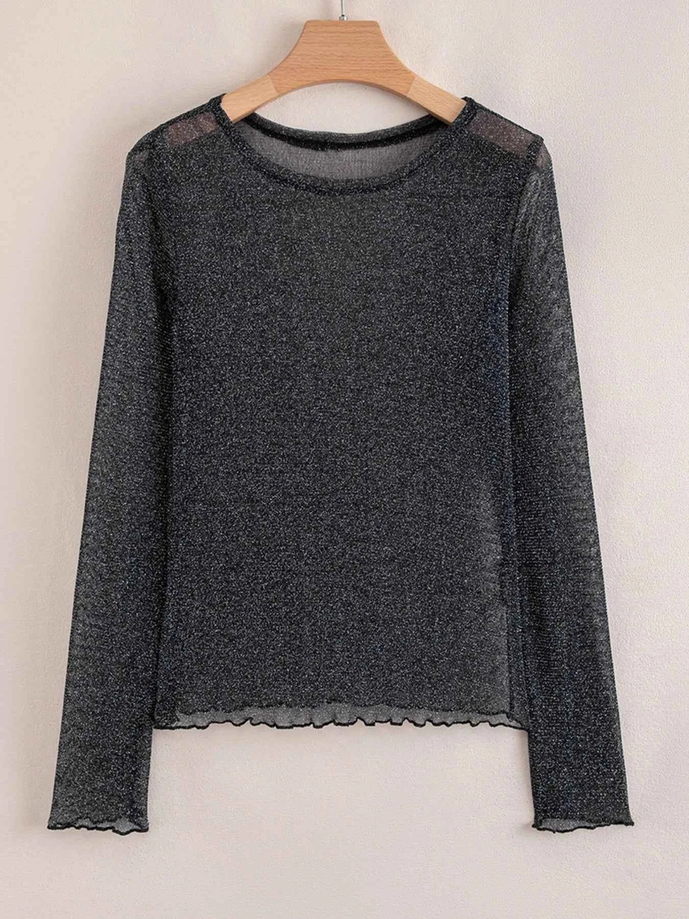 Metallic Glitter Mesh Long Sleeve Top e779b550-b53f-414f-b392-3448b44f4809-Max-Origin