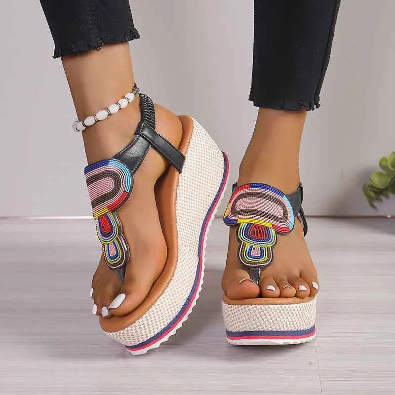 Toe Post Wedge Sandals Black e78242eb-80c7-4d3d-872d-707dc5ca4e68-Max-Origin