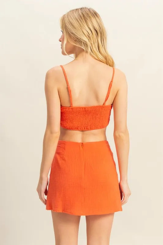 Ruched Bra Top and Mini Skirt Set e78818aa7d8643c28b20f470af34f855-Max-Origin
