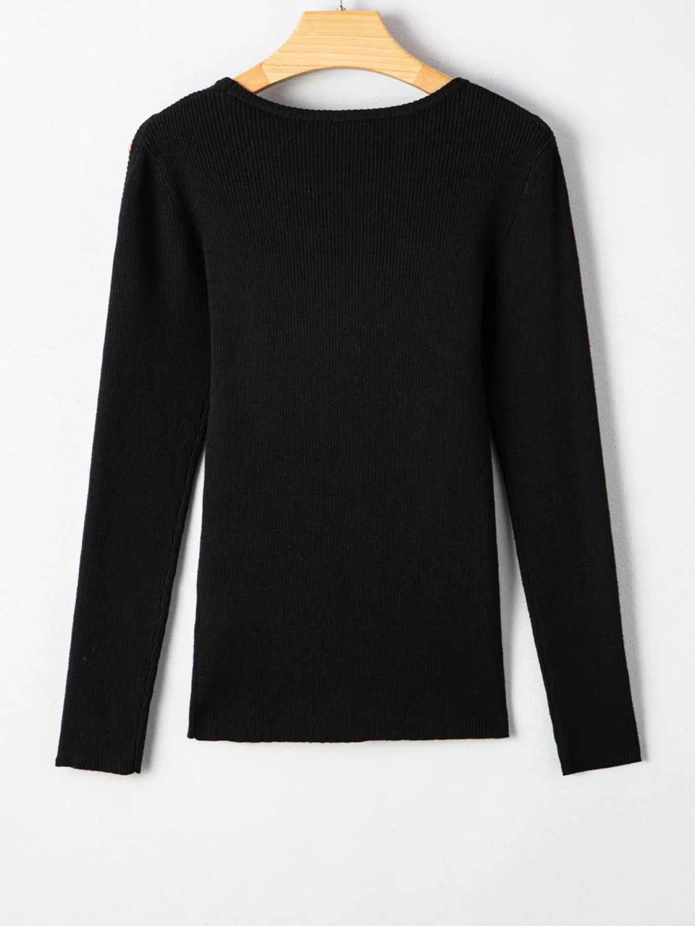 Ribbed Knit Cold Shoulder Sweater e78d15ec0dbc451784473e61a9c6f6d2-Max-Origin