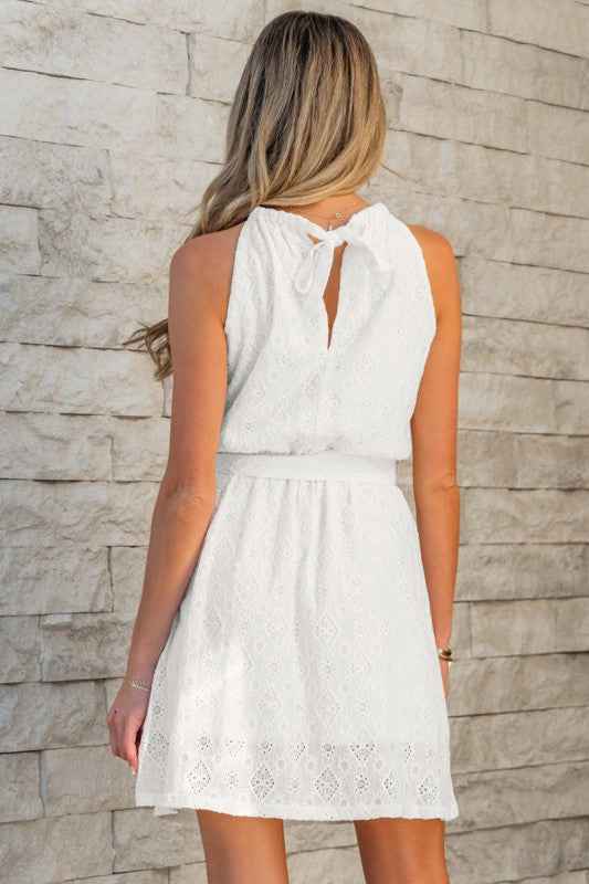 Reyna Lace Sleeveless Knot Back Mini Dress e796dcd8-54c6-4513-a300-36c992fec5bb