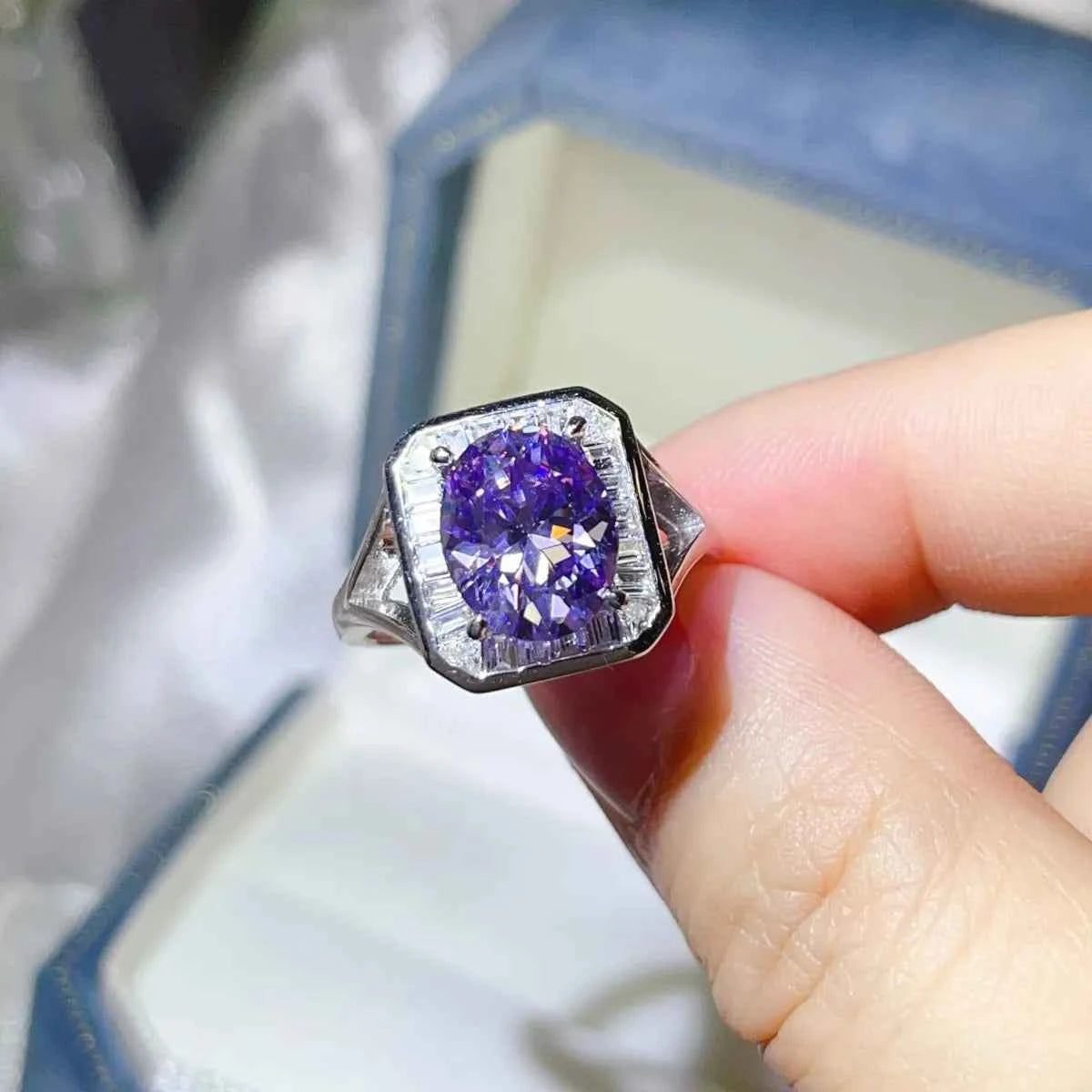 3 Carat Moissanite Square Ring Purple e7a19efd-d345-45fa-9b27-fe28a48ede5d-Max-Origin