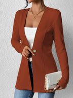 One Button Long Sleeve Blazer Brown e7b4e9477c78458298e7a21005d0560c-Max-Origin