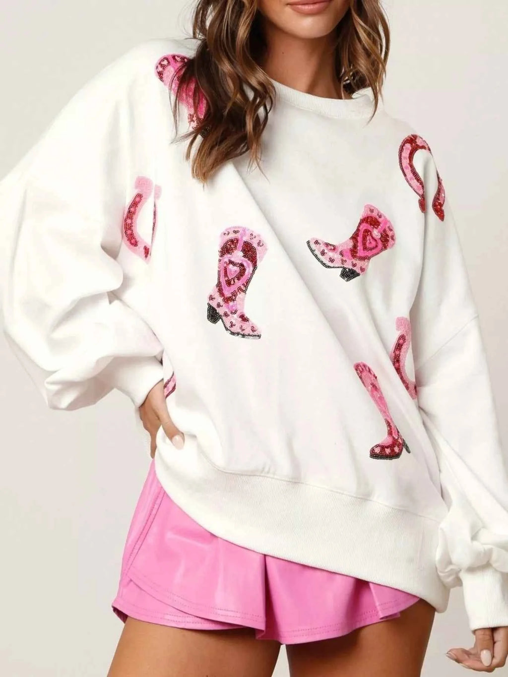 Sequin Boots Color Block Sweatshirt e7b59eff-eb71-44a8-9515-6ef79cea4d1b-Max-Origin