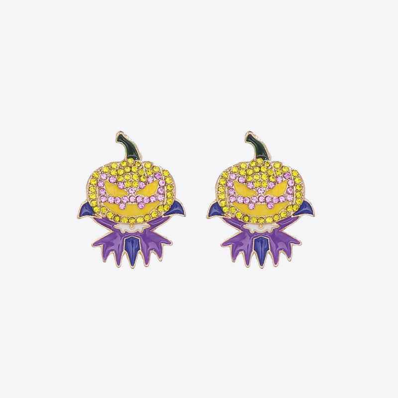 Demon Pumpkin Rhinestone Alloy Earrings e7c165f2688545498e4f7fadfa4f6820-Max