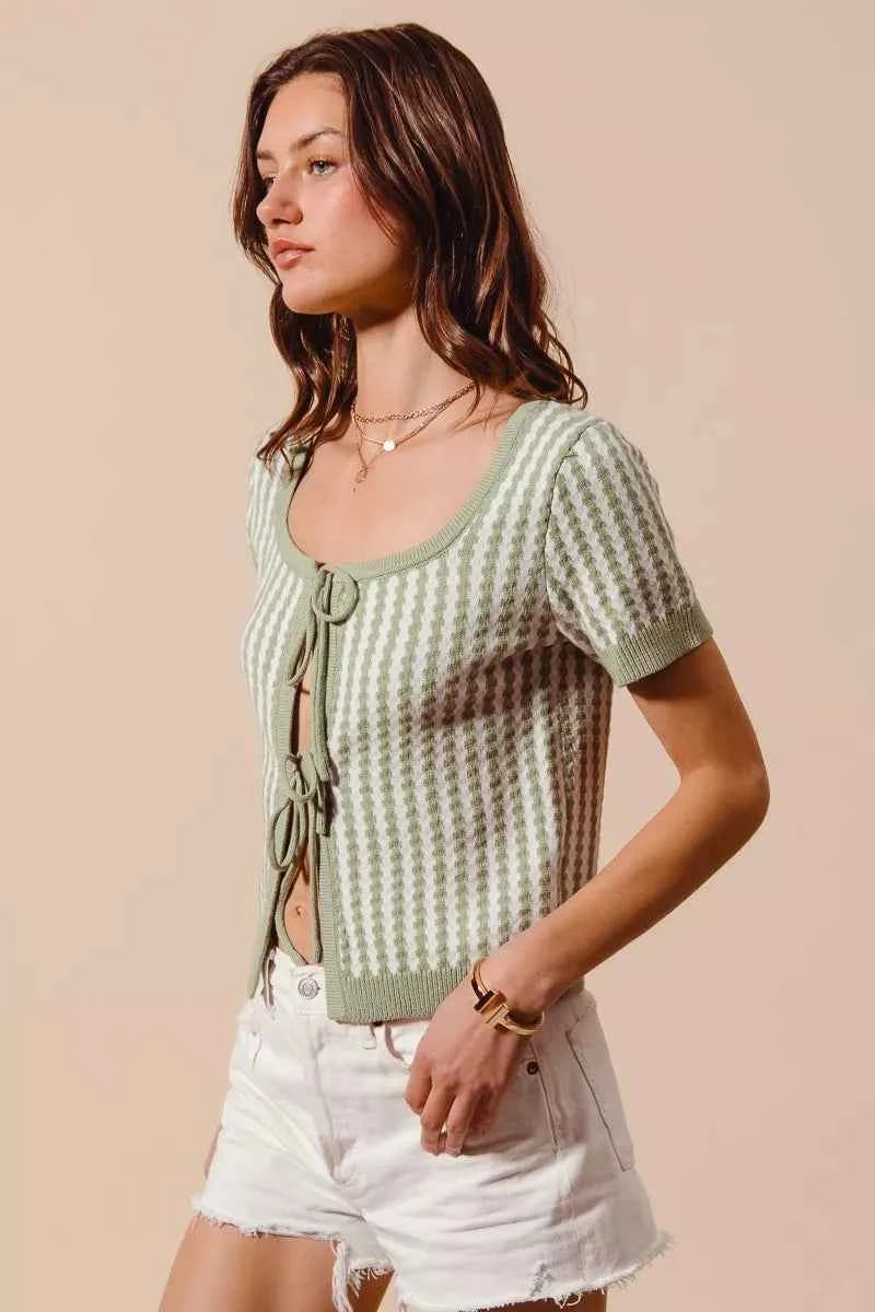 SO ME Tie Front Textured Vertical Stripe Knit Cardigan e7c24ddd-6d77-42b8-8f0e-5dc354ecddcf-Max-Origin