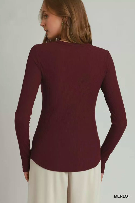 Brushed Rib Long Sleeve Top e7d47eca-8137-45b3-a236-53656ba74df0-Max-Origin
