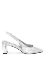 Amberin Crinkled Metallic Slingback Heels e80c8534-b408-43f3-8c9c-54c0a8b079f2