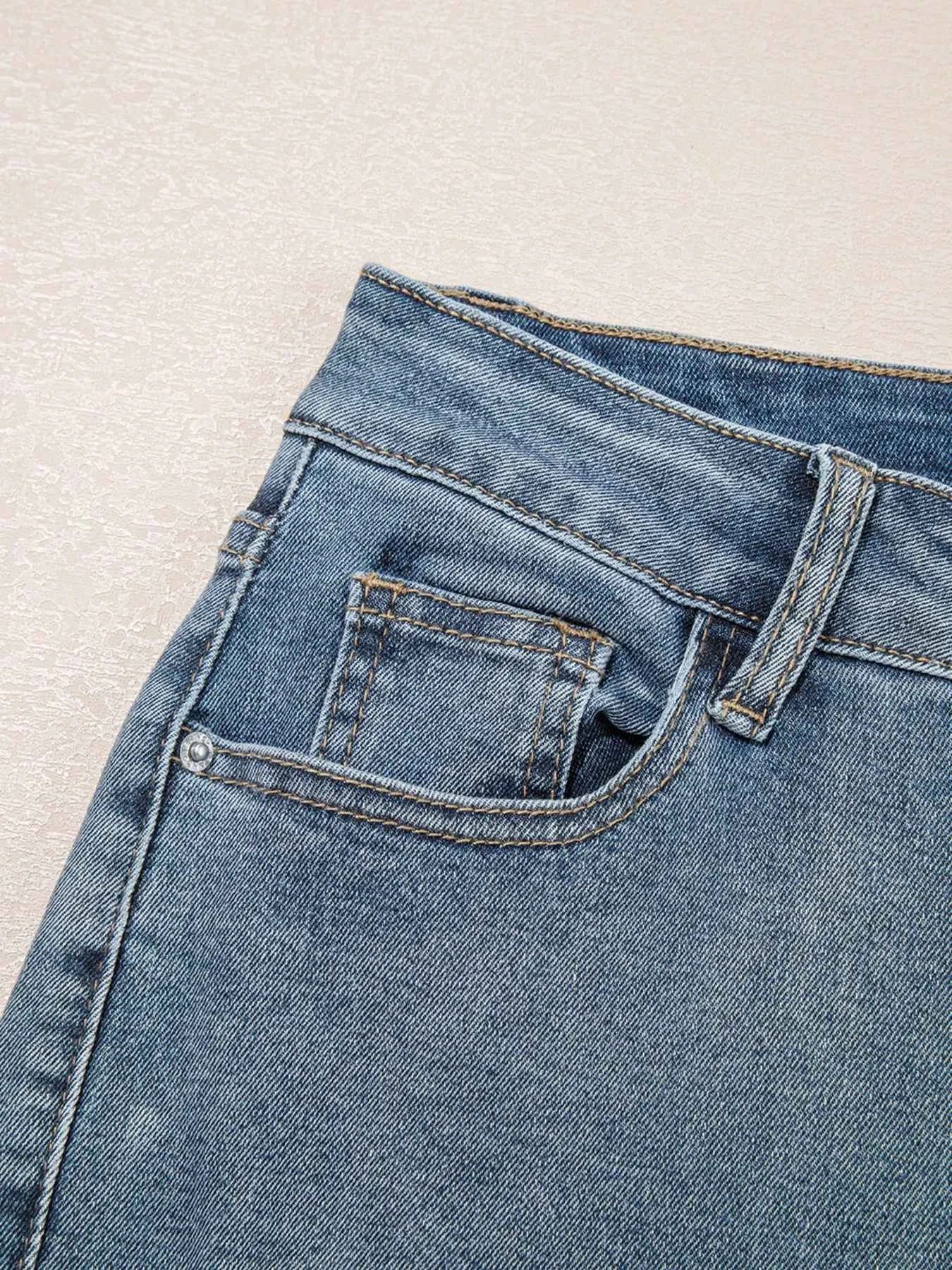 Distressed Ankle-length Straight Jeans e833d5d898c54bf5af9ccc055783cd33-Max-Origin