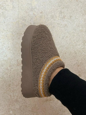 WILD DIVA Embroidered Trim Platform Sherpa Boots Taupe e835fb07-b4f6-47b4-a1f3-226035ae32e7-Max