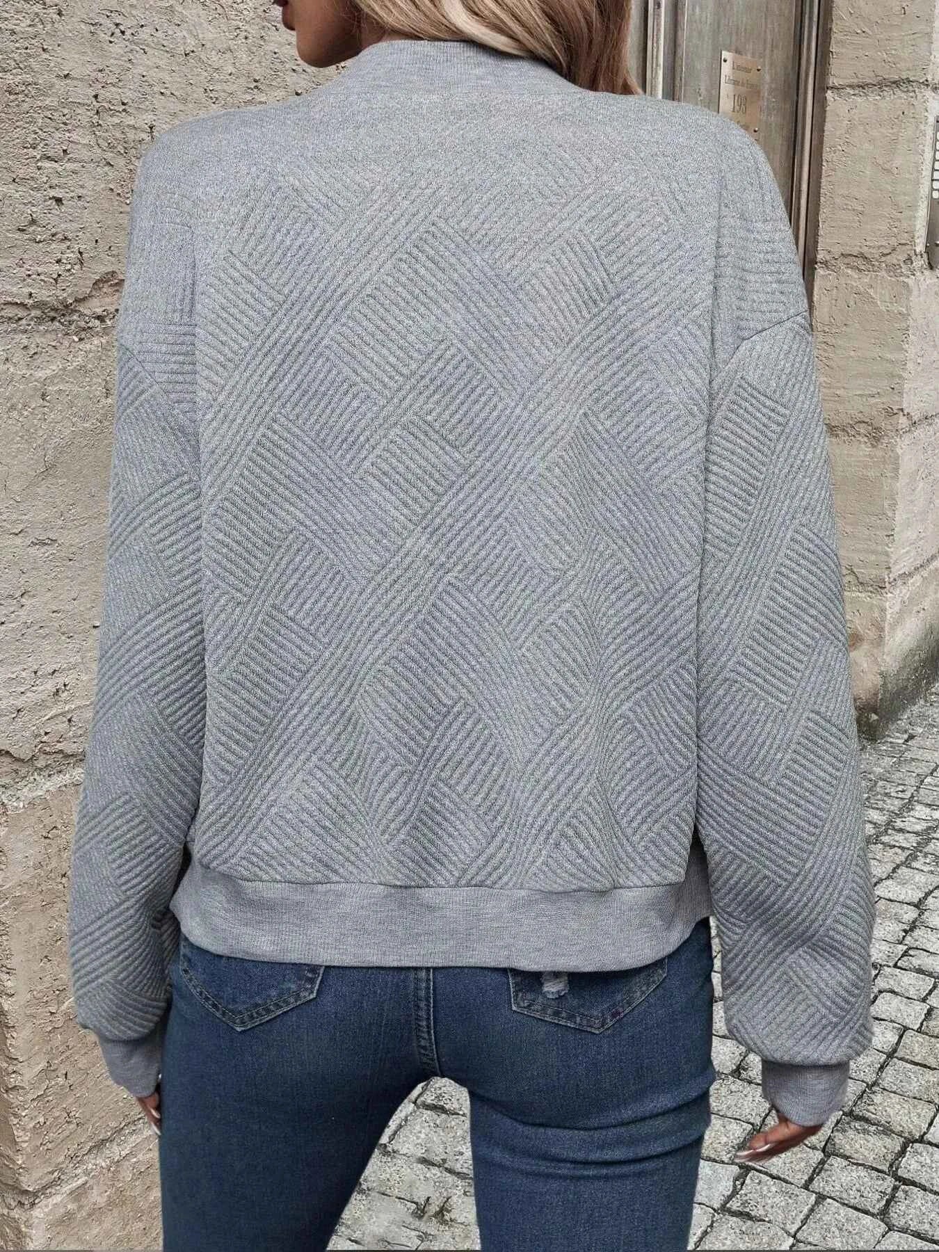 Zip-Up Textured Long Sleeve Jacket e84185acc041491696e2eb09c7dfc278-Max-Origin