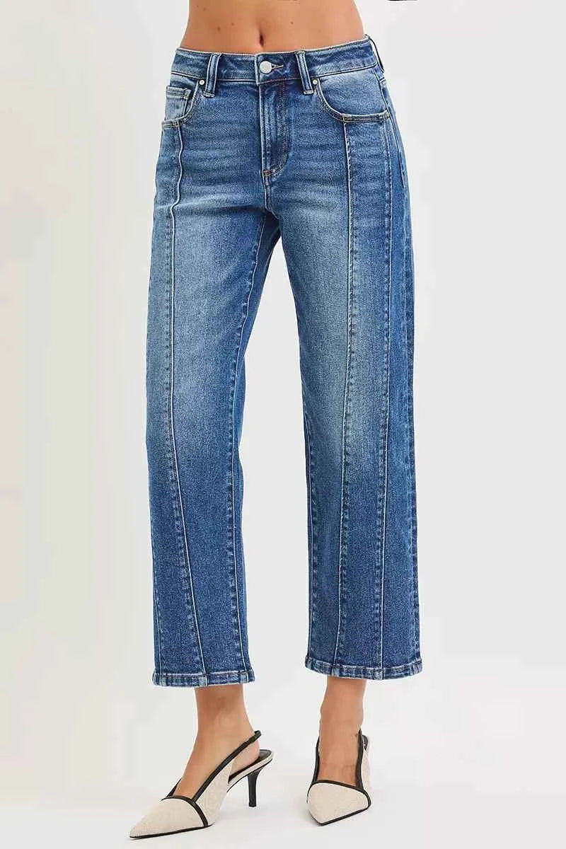 RISEN High Rise Crop Straight Jeans DARK e850a6bc0f654b9a9b7449b1d0c02215-Max-Origin