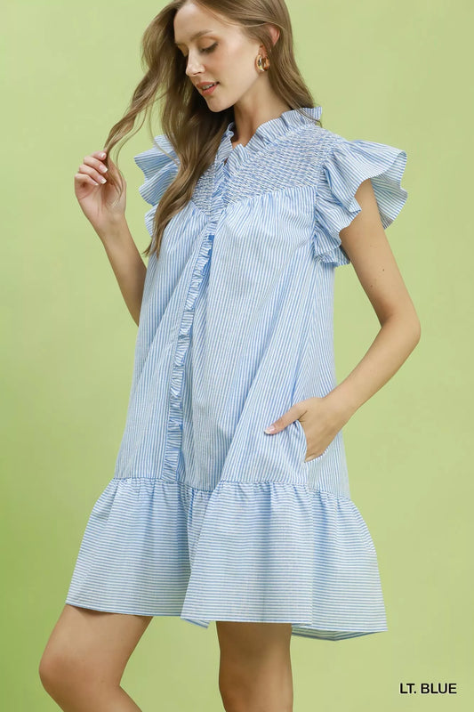 Stripe Smocked Yoke Ruffle Dress e870851c-7eb1-4a30-b801-132d157bcdab-Max-Origin