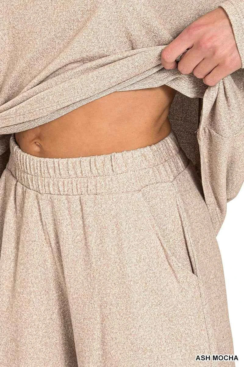 Zenana Soft Melange Long Sleeve Tee and Shorts Set e8915ccf7e0c48448851525c11eacf7a-Max-Origin