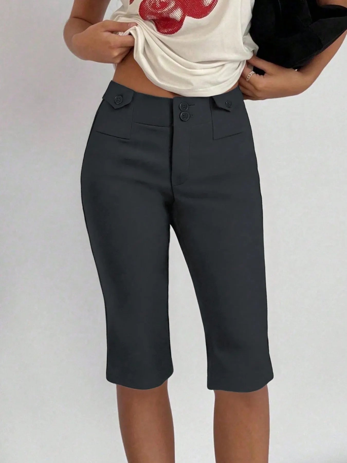 High-Waisted Shorts Dark Gray e8a6f4d2-b7f9-4627-ae42-837f97cef295-Max-Origin